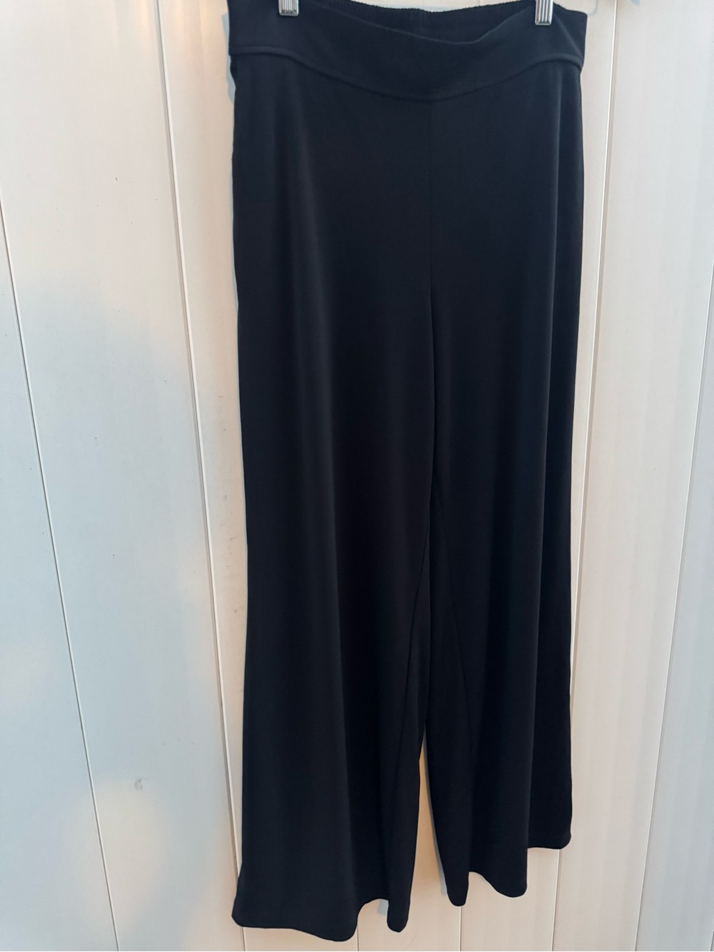 Three Dots Black Wide-Leg Knit Palazzo Pants